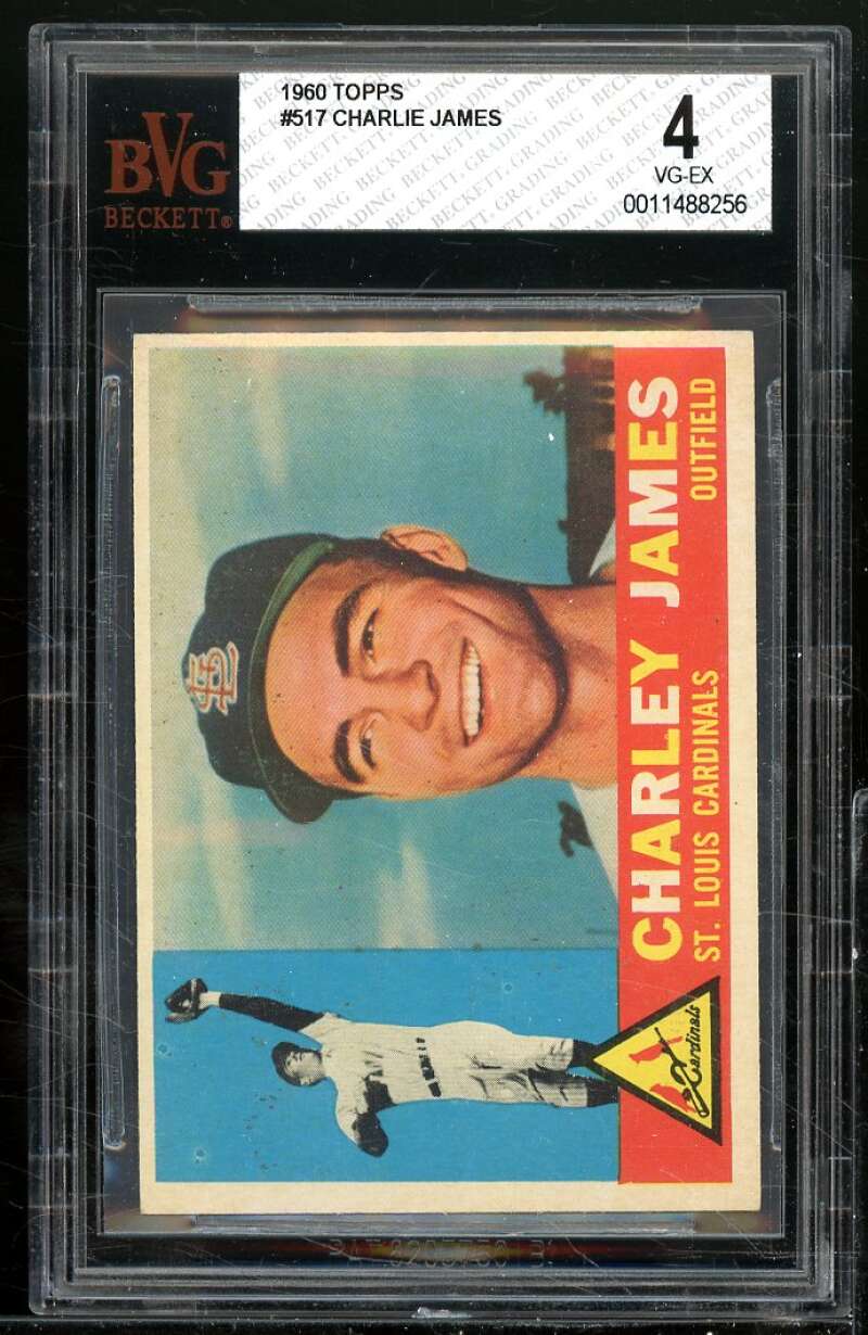 Charlie James Card 1960 Topps #517 BGS BVG 4 Image 1