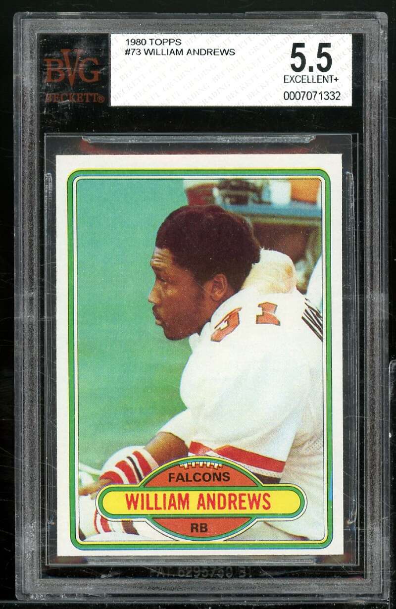 William Andrews Rookie Card 1980 Topps #73 BGS BVG 5.5 Image 1