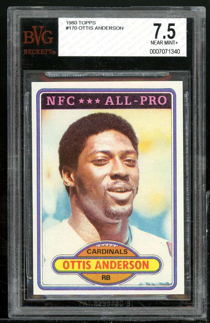 Ottis Anderson Rookie Card 1980 Topps #170 BGS BVG 7.5 Image 1