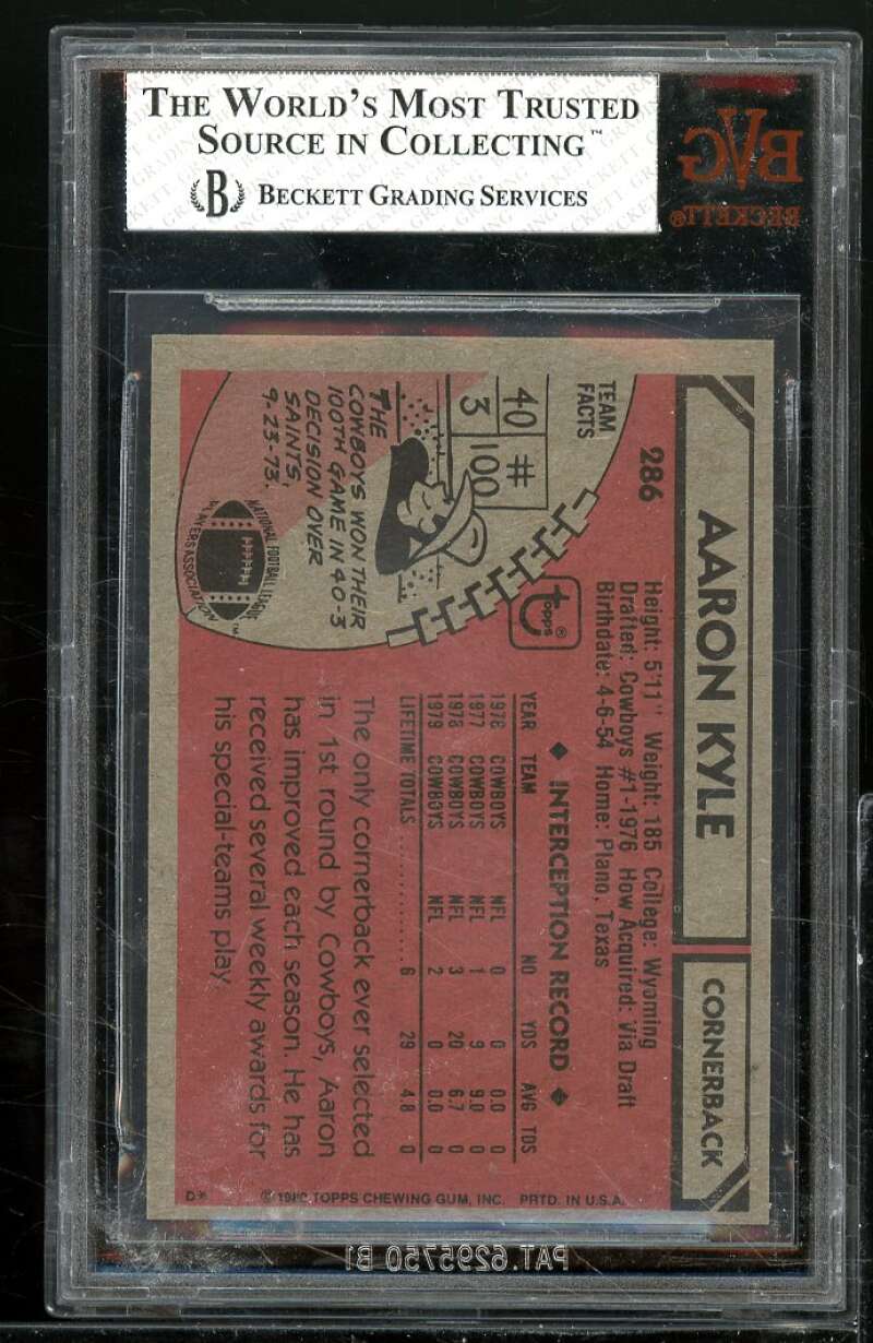 Aaron Kyle Card 1980 Topps #286 BGS BVG 6 Image 2