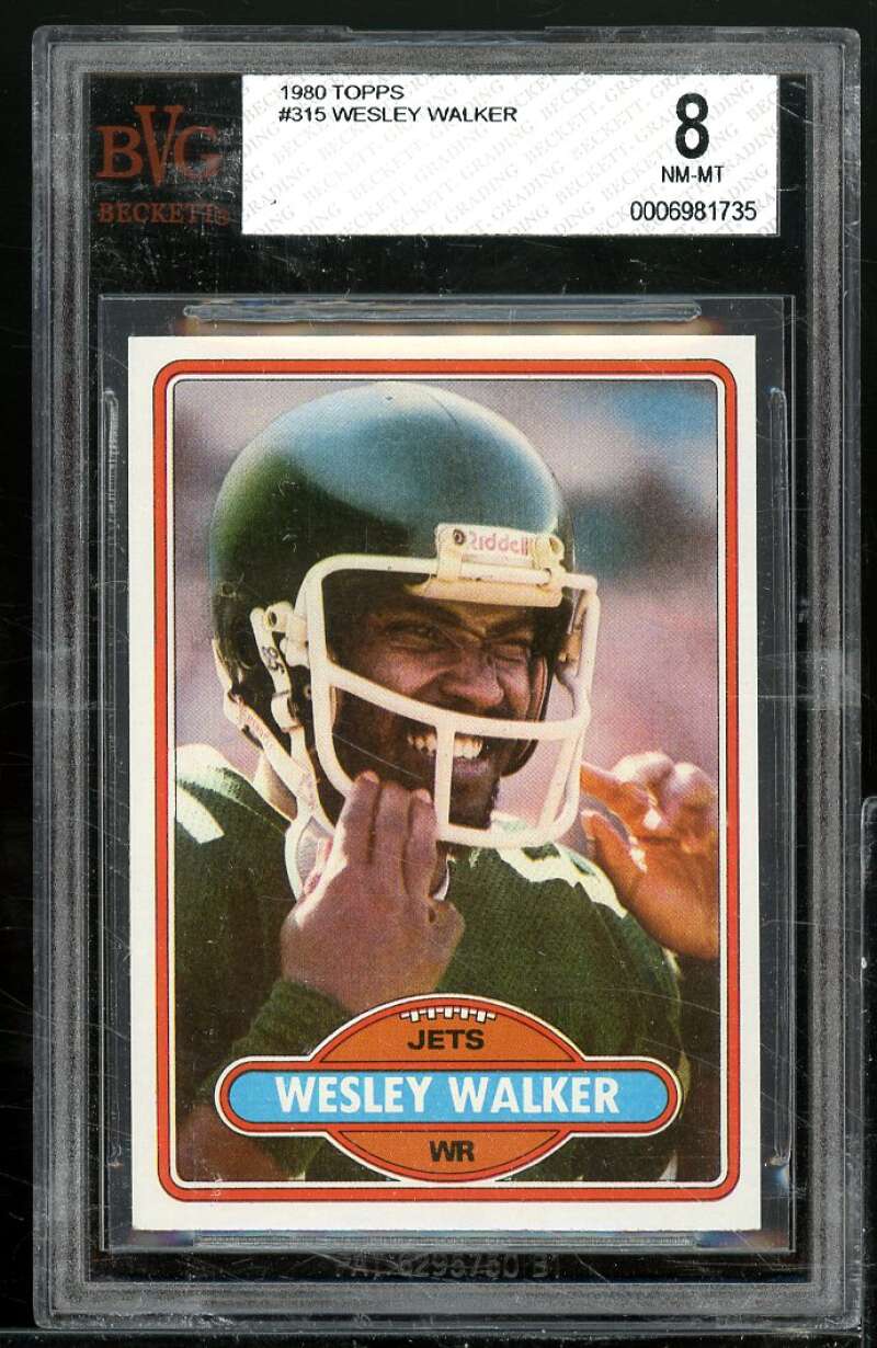 Wesley Walker Card 1980 Topps #315 BGS BVG 8 Image 1