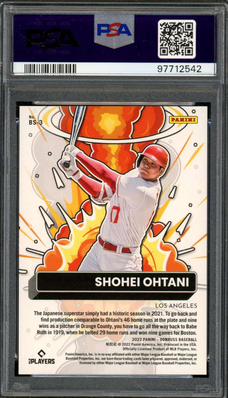 Shohei Ohtani Card 2022 Donruss Bomb Squad #BS3 PSA 9 Image 2