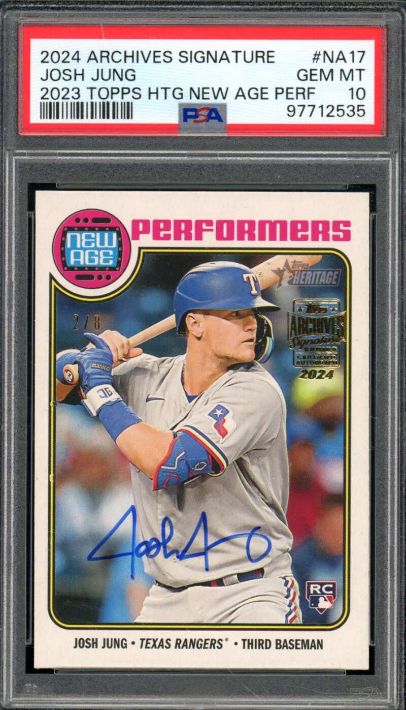 Josh Jung Rookie 2024 Archives Signature 2023 Topps HTG New Age Perf #17 PSA 10 Image 1