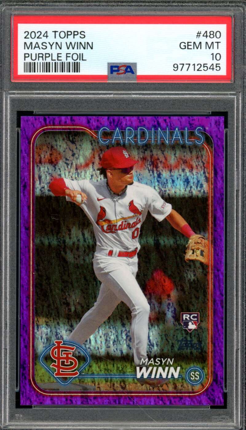 Masyn Winn Rookie Card 2024 Topps Purple Foil (pop 13) #480 PSA 10 Image 1