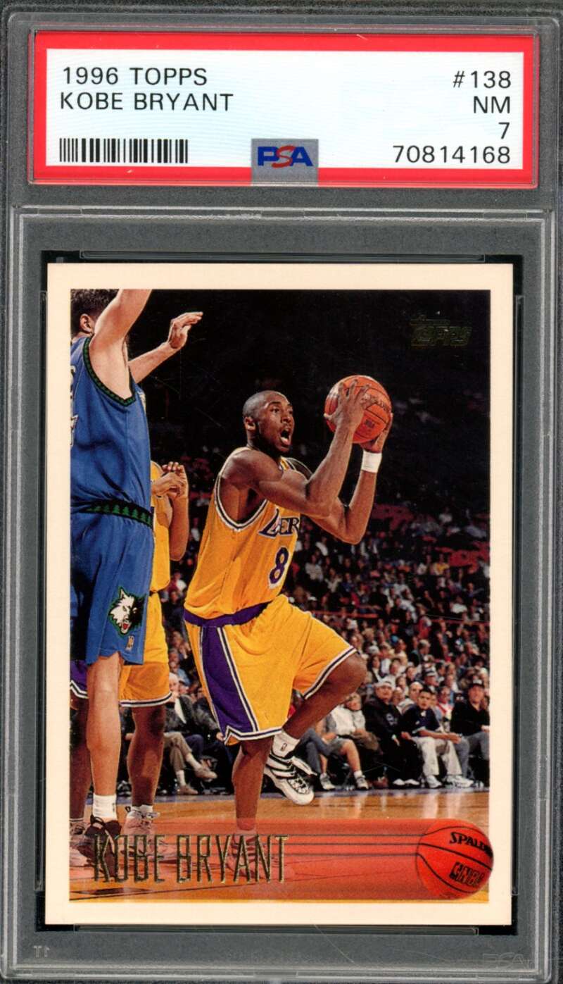 Kobe Bryant Rookie Card 1996-97 Topps #138 PSA 7 Image 1