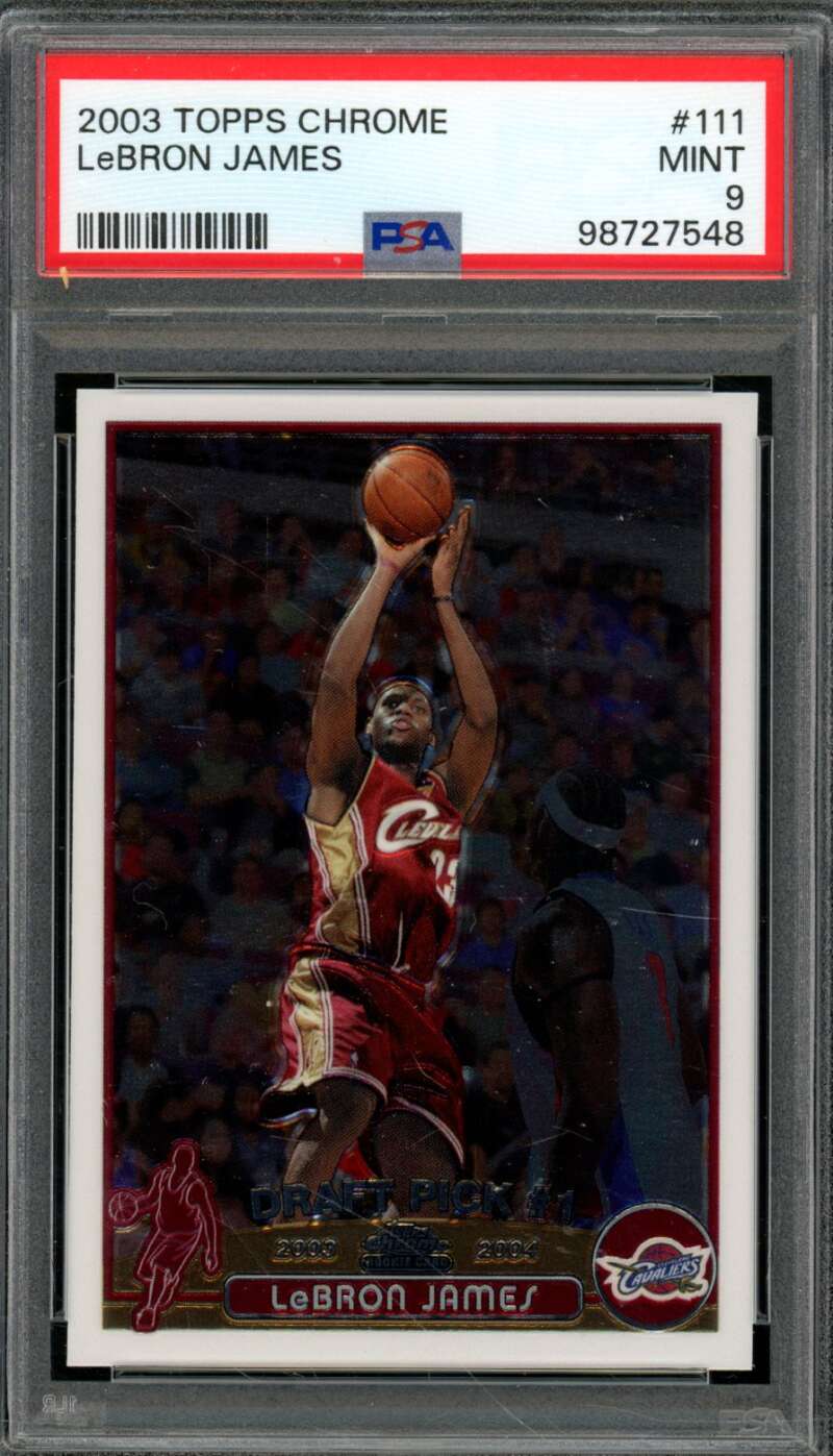 LeBron James Rookie Card 2003-04 Topps Chrome #111 PSA 9 Image 1