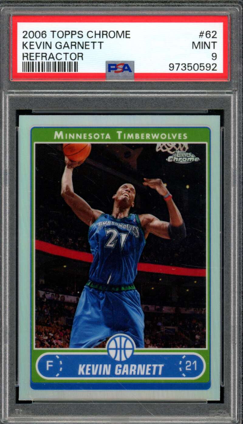 Kevin Garnett Card 2006-07 Topps Chrome #62 PSA 9 Image 1