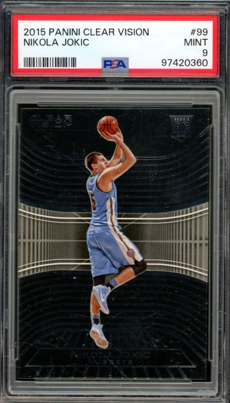 Nikola Jokic Rookie Card 2015-16 Panini Clear Vision #99 PSA 9 Image 1