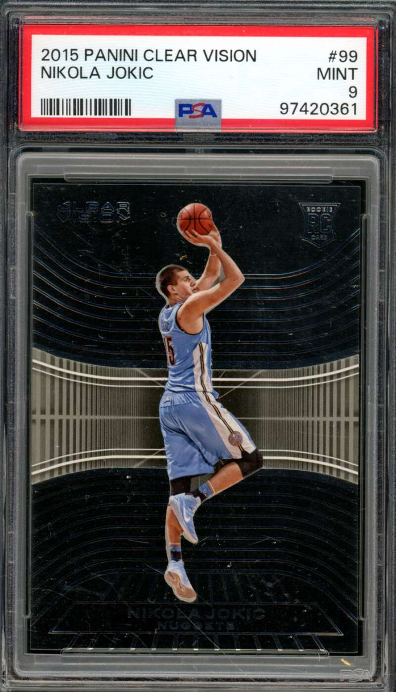 Nikola Jokic Rookie Card 2015-16 Panini Clear Vision #99 PSA 9 Image 1