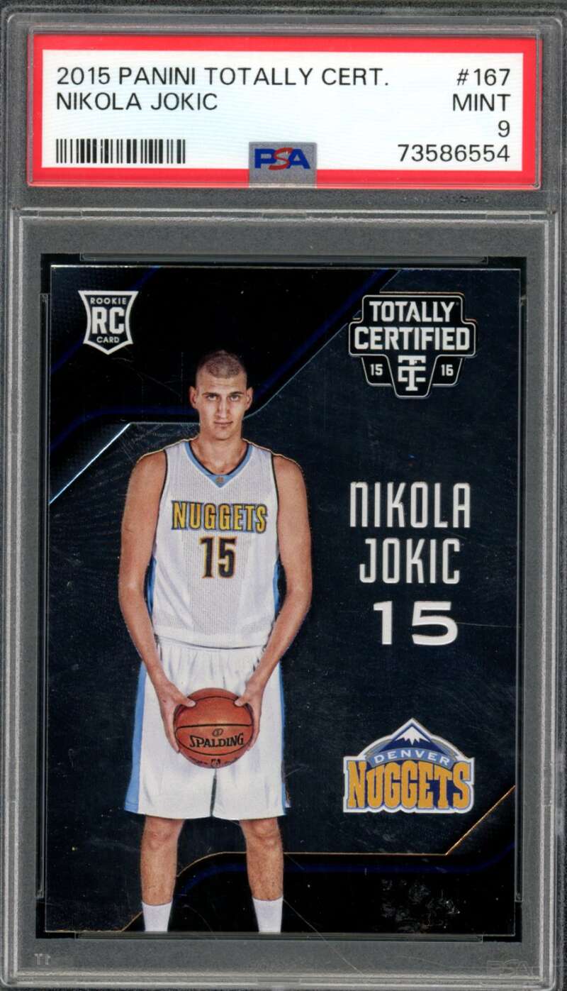 Nikola Jokic Rookie Card 2015-16 Panini Totally Certified #167 PSA 9 Image 1