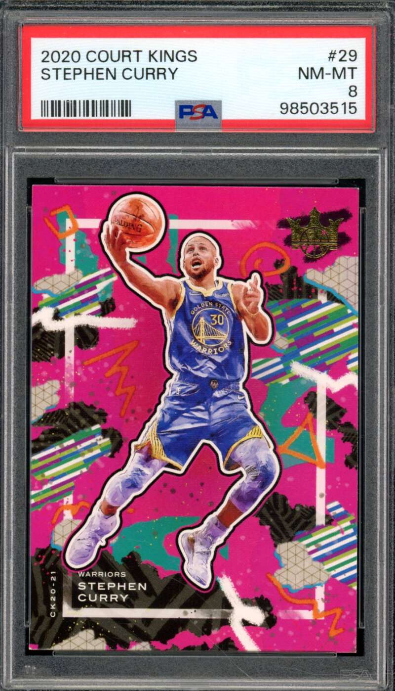 Stephen Curry Card 2020-21 Court Kings #29 PSA 8 Image 1