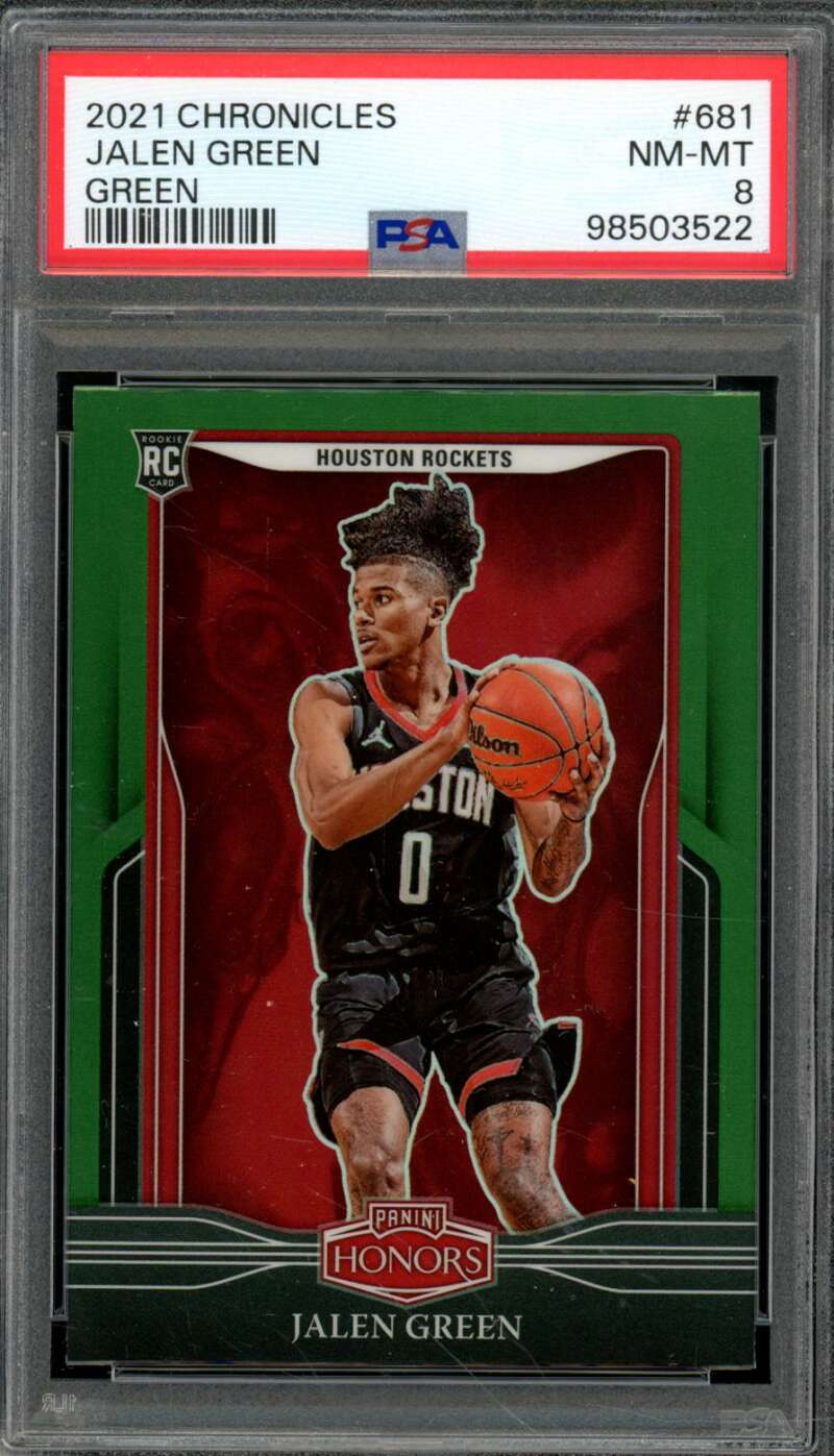 Jalen Green Rookie Card 2021-22 Chronicles Green #681 PSA 8 Image 1