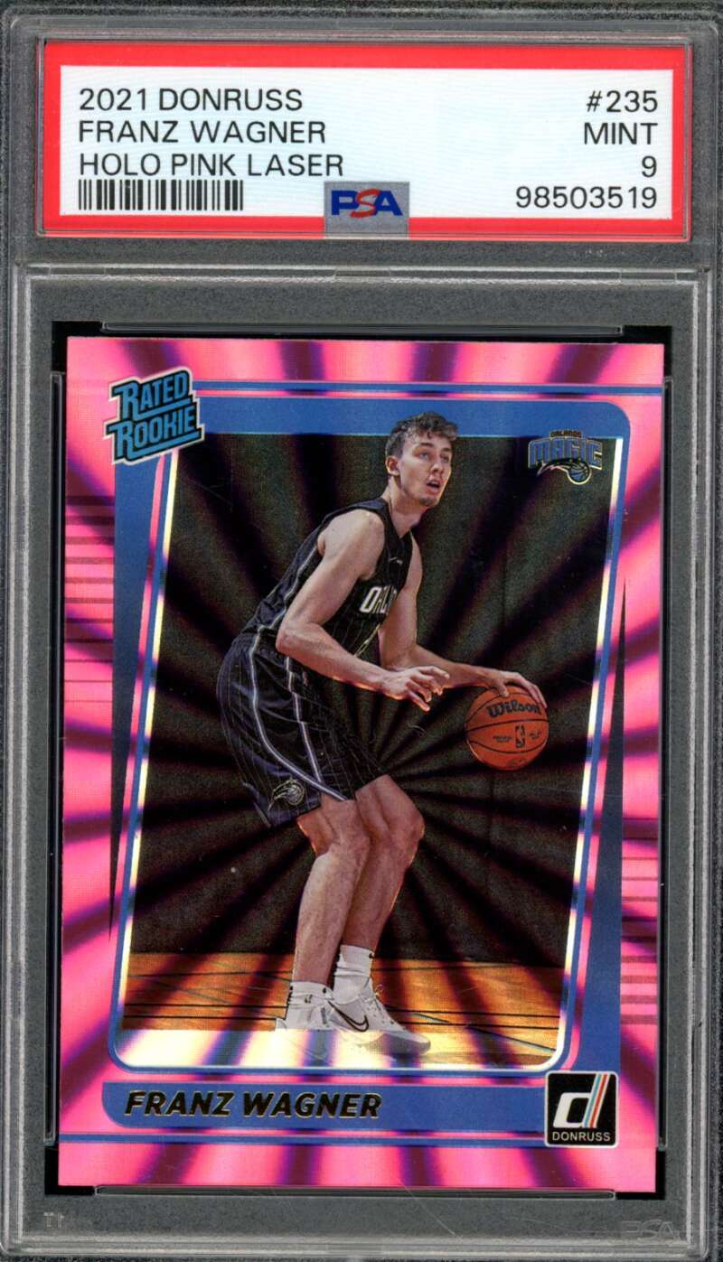 Franz Wagner Rookie Card 2021-22 Donruss Holo Pink Laser #235 PSA 9 Image 1