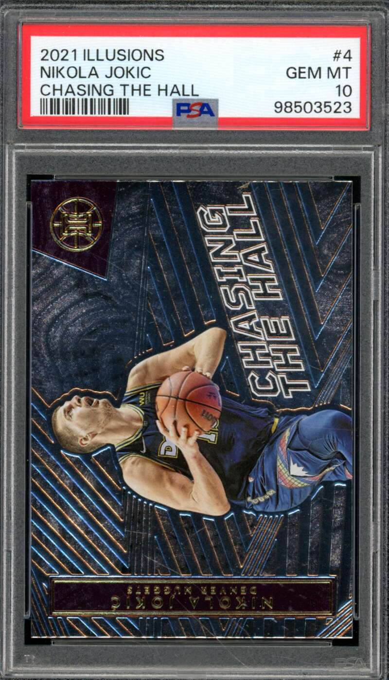 Nikola Jokic Card 2021-22 Panini Illusions Chasing The Hall (pop 6) #4 PSA 10 Image 1