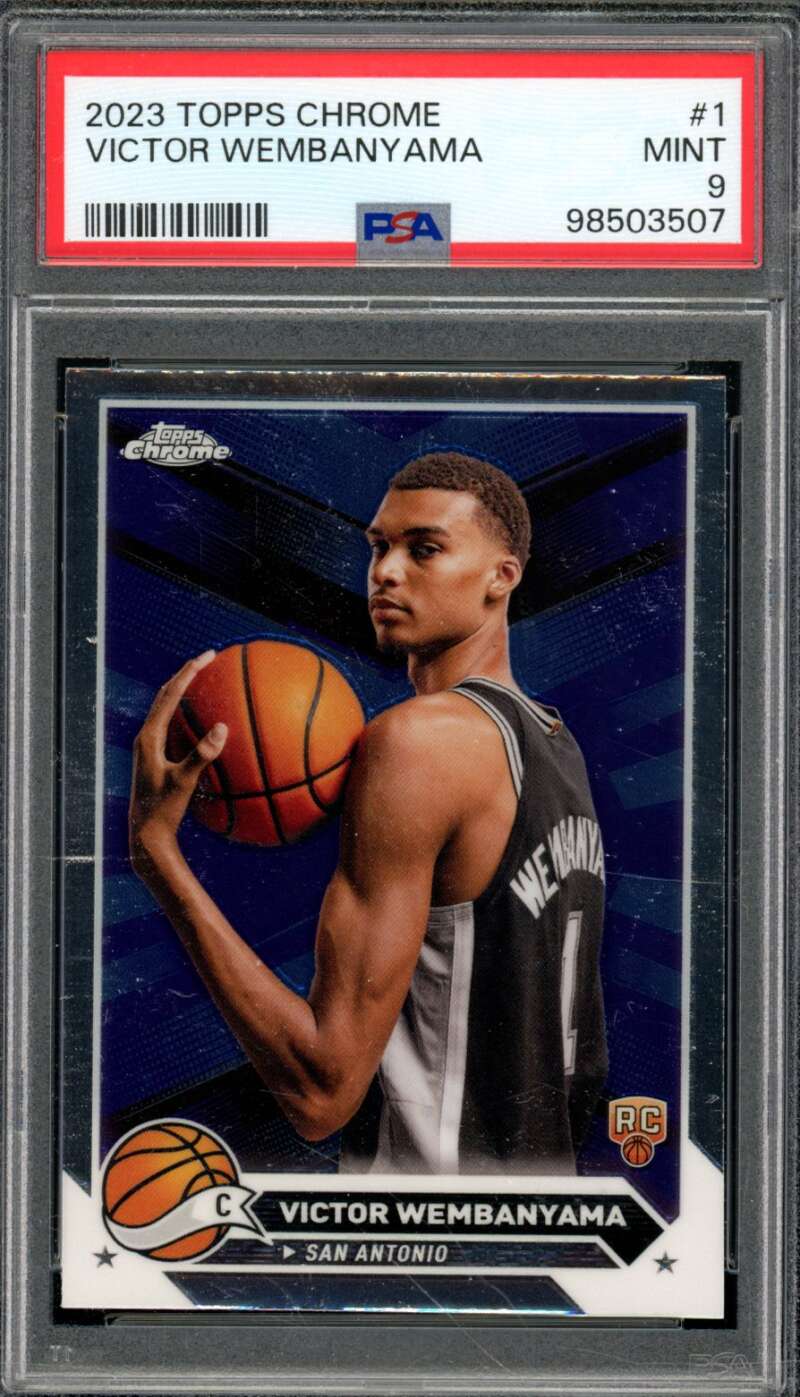 Victor Wembanyama Rookie Card 2023-24 Topps Chrome #1 PSA 9 Image 1