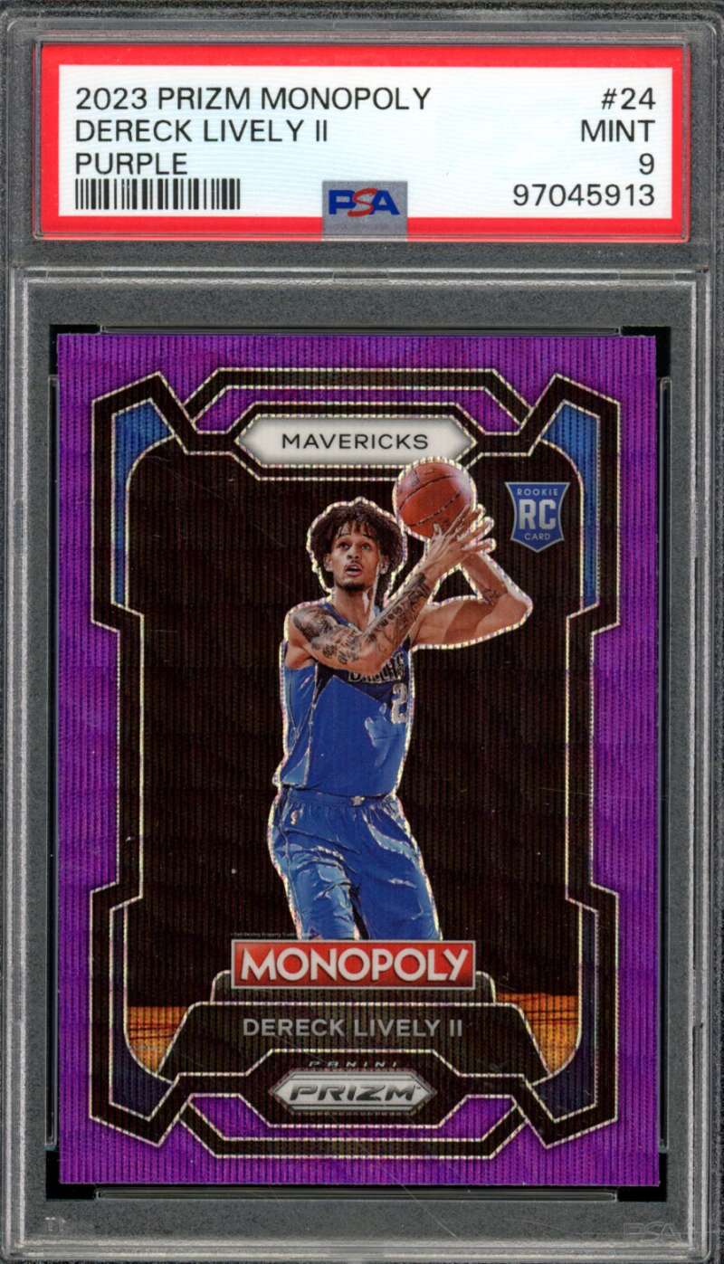 Dereck Lively II Card 2023-24 Prizm Monopoly #24 PSA 9 Image 1