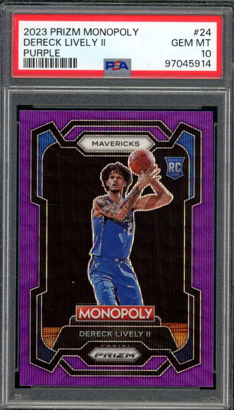 Dereck Lively II Card 2023-24 Prizm Monopoly #24 PSA 10 Image 1