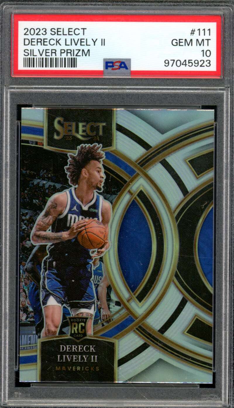 Dereck Lively II Rookie Card 2023-24 Select Silver Prizm #111 PSA 10 Image 1