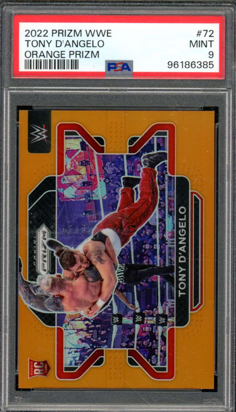 Tony D'Angelo Rookie Card 2022 Prizm Orange Prizm (pop 2) #72 PSA 9 Image 1