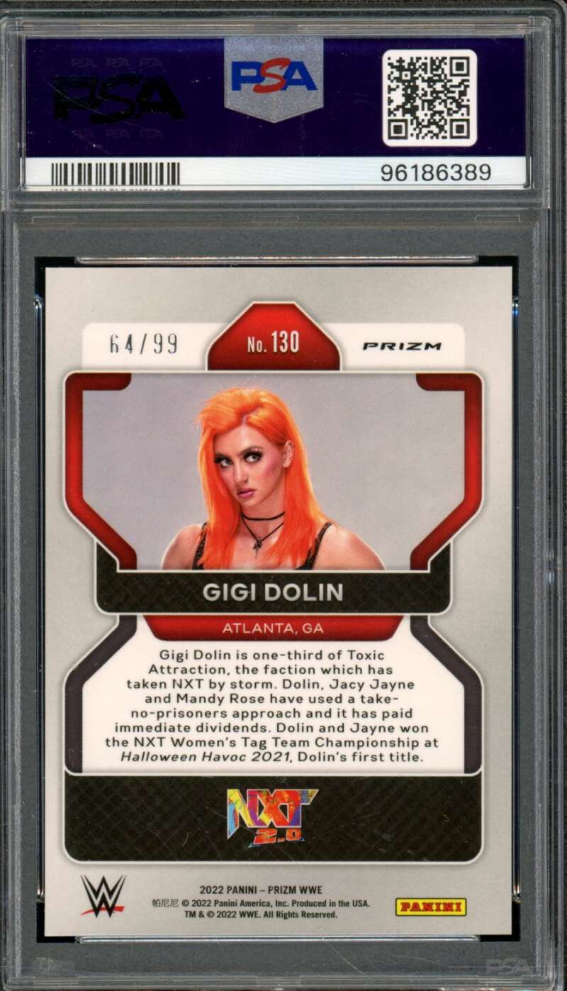 Gigi Dolin Card 2022 Prizm Orange Prizm (pop 6) #130 PSA 10 Image 2