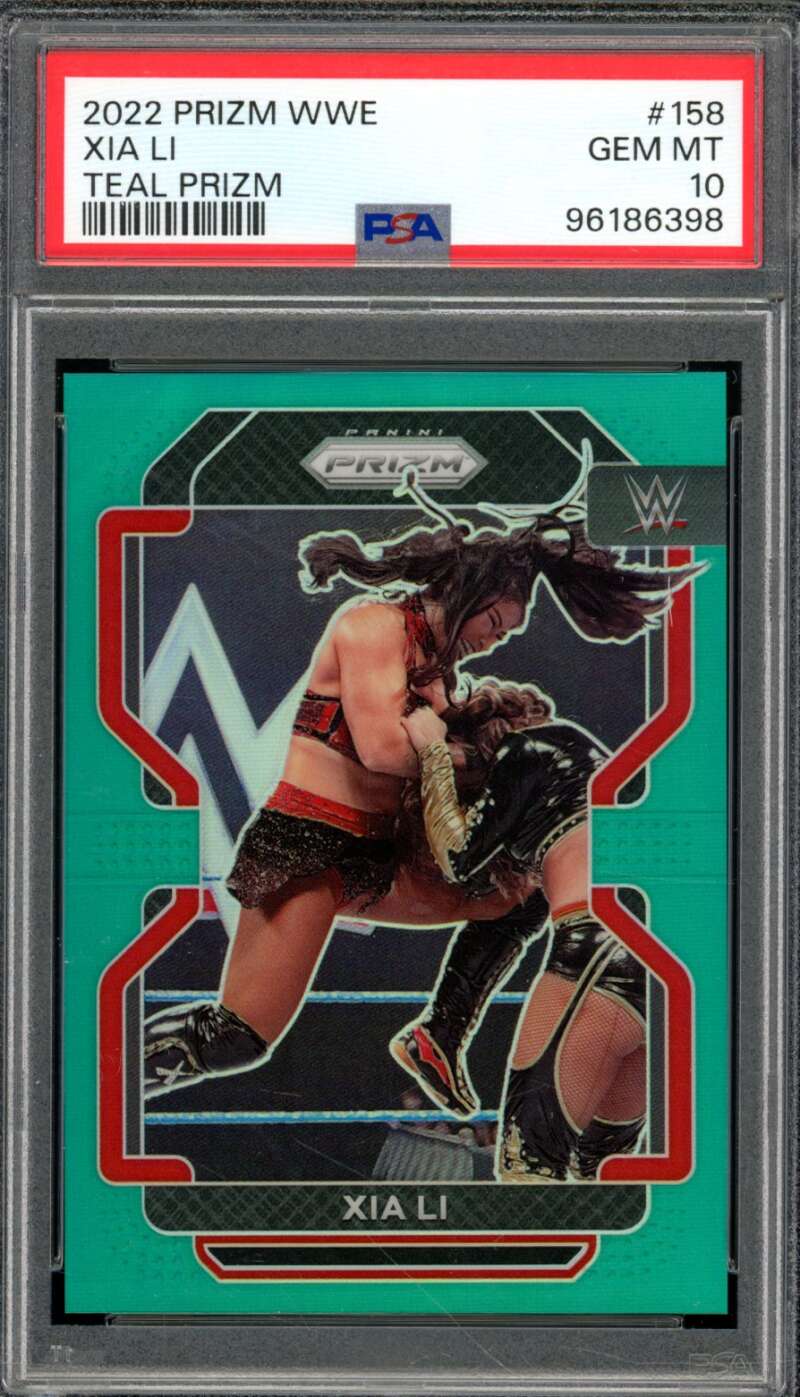 Xia Li Card 2022 Prizm WWE Teal Prizm (pop 1) #158 PSA 10 Image 1