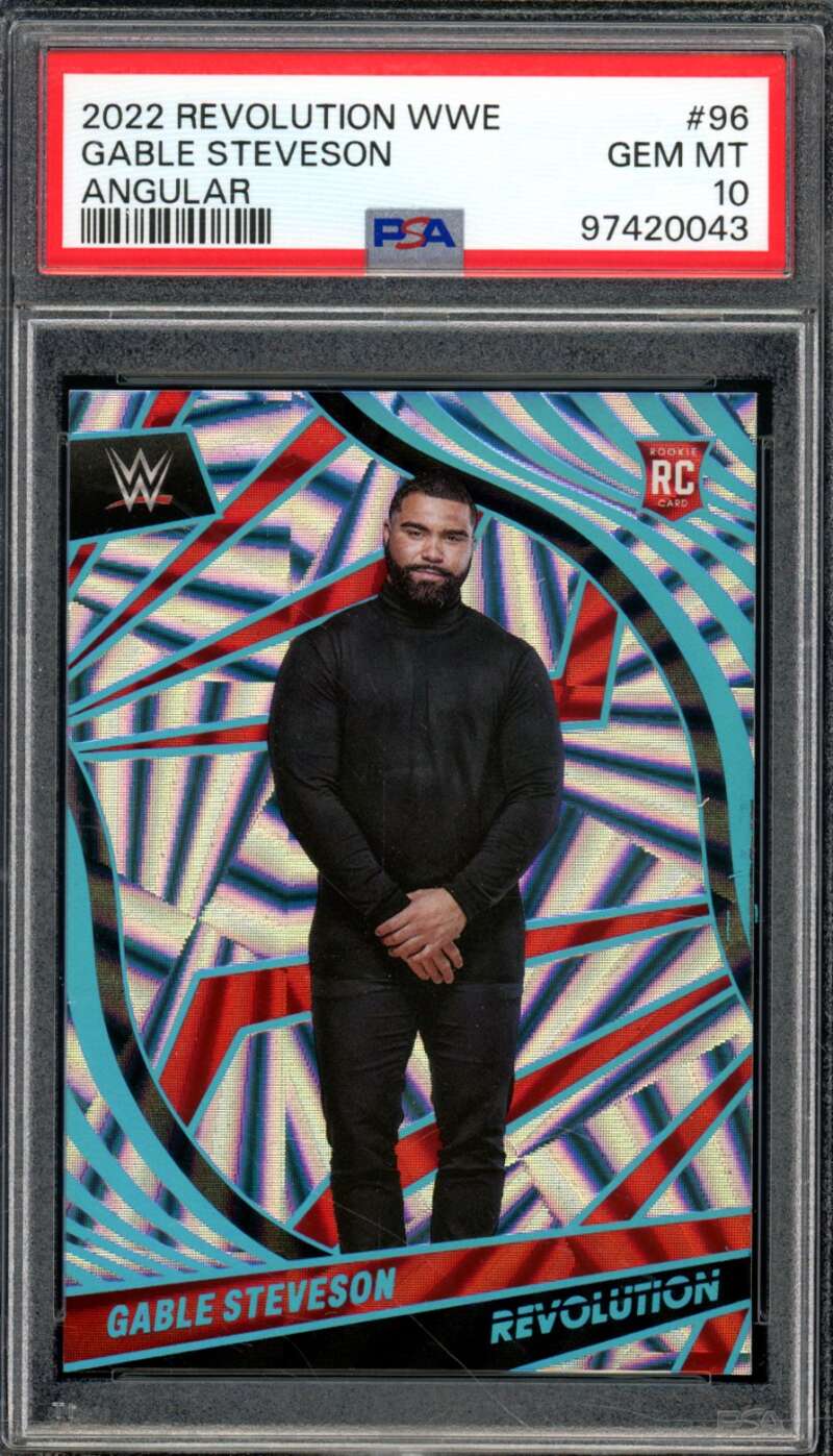 Gable Steveson Rookie Card 2022-23 Revolution WWE Angular (pop 4) #96 PSA 10 Image 1