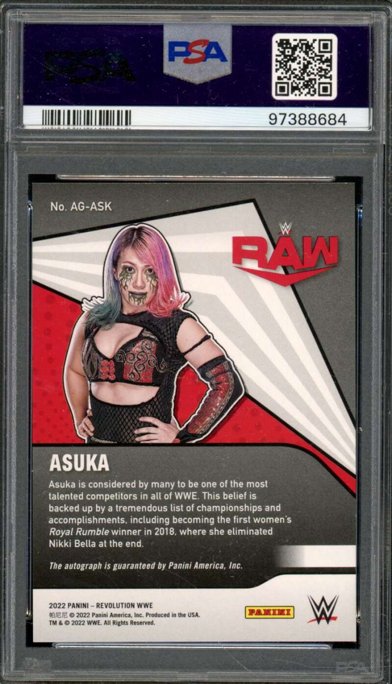 Asuka Card 2022 Revolution WWE Autographs (pop 5) #Agask PSA 9 Image 2