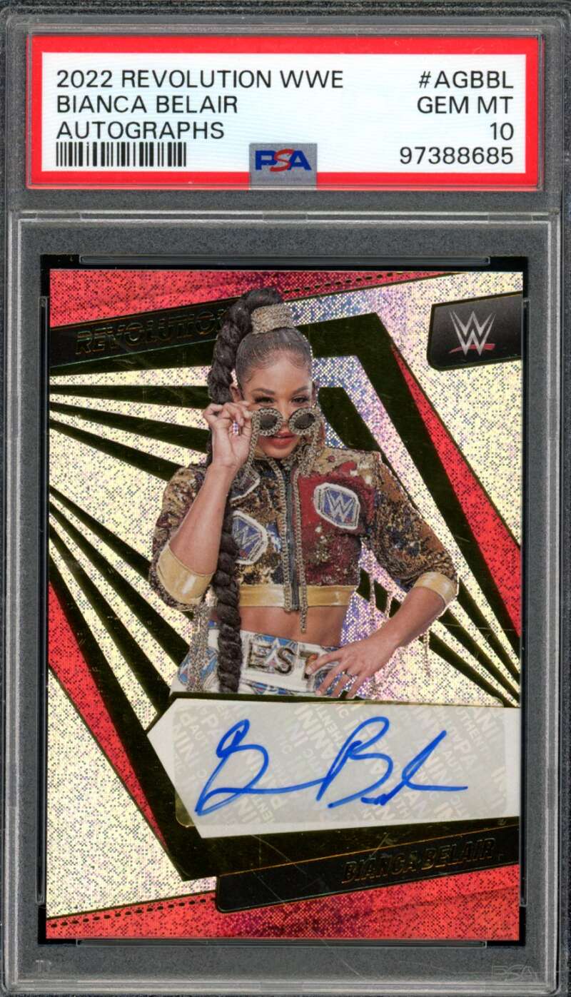 Bianca Belair Card 2022 Revolution WWE Autographs (pop 2) #AGBBL PSA 10 Image 1