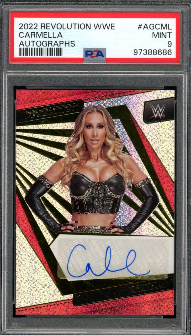 Carmella Card 2022 Revolution WWE Autographs (pop 3) #AGCML PSA 9 Image 1