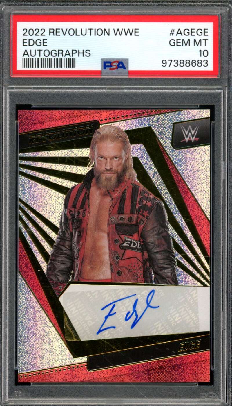 Edge Card 2022 Revolution WWE Autographs (pop 3) #AGEGE PSA 10 Image 1