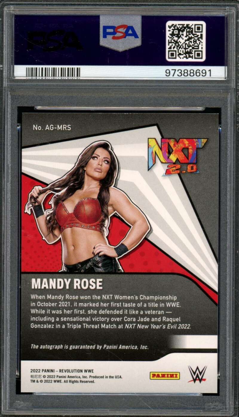 Mandy Rose Card 2022 Revolution WWE Autographs (pop 12) #Agmrs PSA 9 Image 2