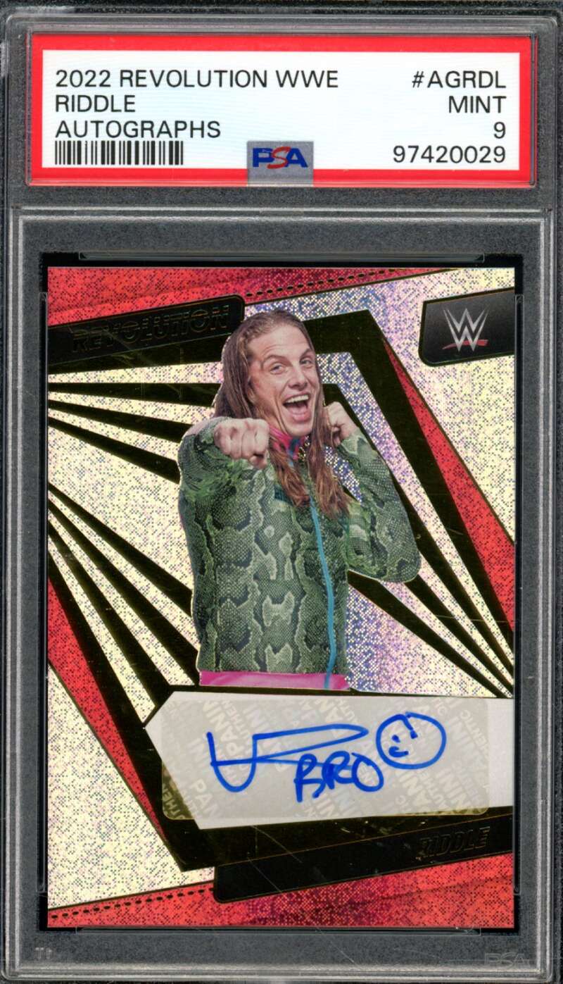 Riddle Card 2022 Revolution WWE Autographs (pop 3) #AGRDL PSA 9 Image 1