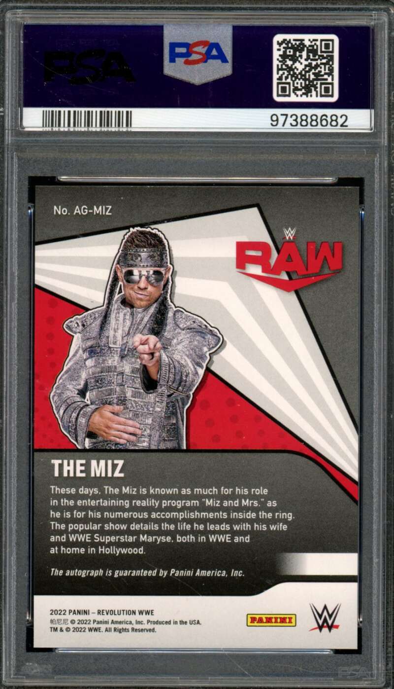 The Miz Card 2022 Revolution WWE Autographs (pop 1) #Agmiz PSA 10 Image 2