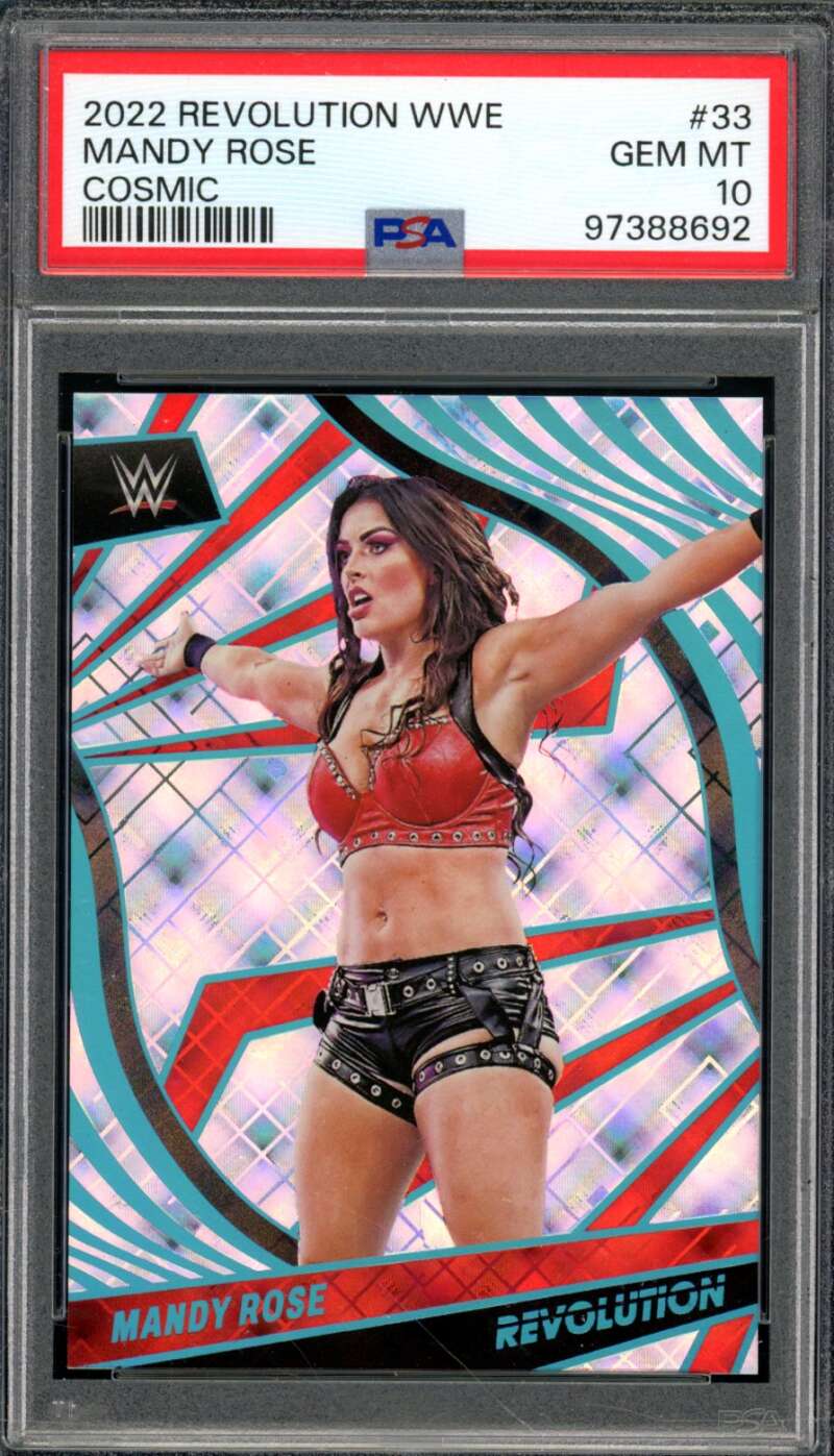 Mandy Rose Card 2022 Revolution WWE Cosmic (pop 5) #33 PSA 10 Image 1