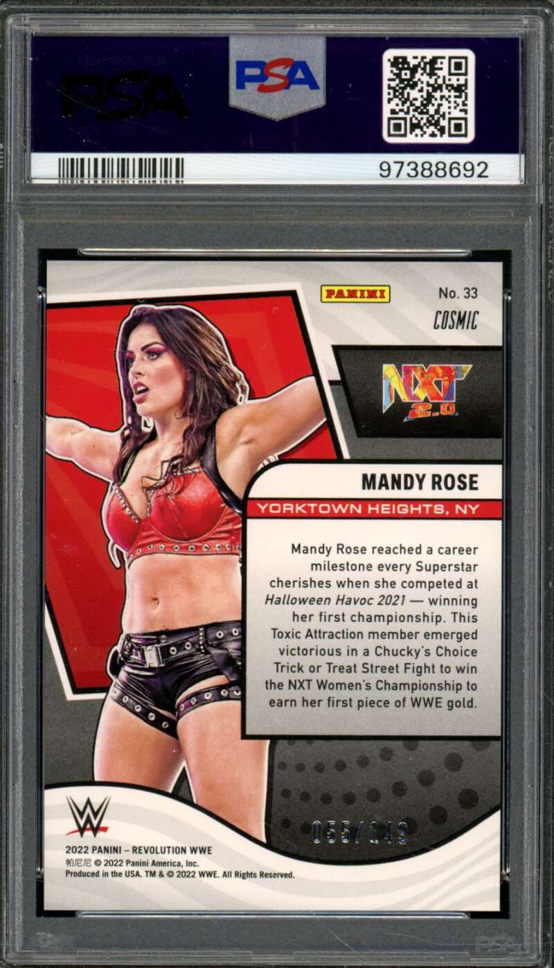 Mandy Rose Card 2022 Revolution WWE Cosmic (pop 5) #33 PSA 10 Image 2