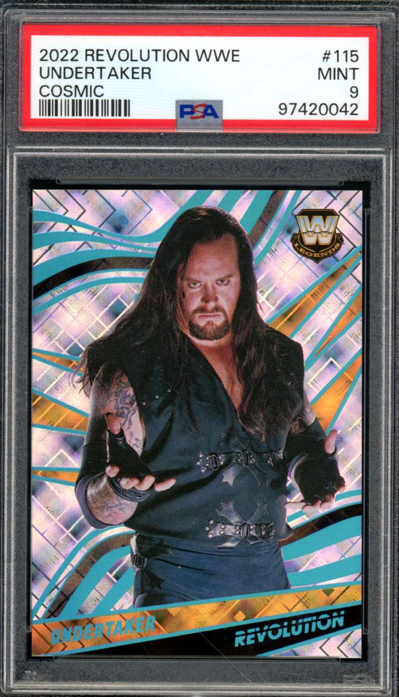 Undertaker Card 2022 Revolution WWE Cosmic (pop 3) #115 PSA 9 Image 1