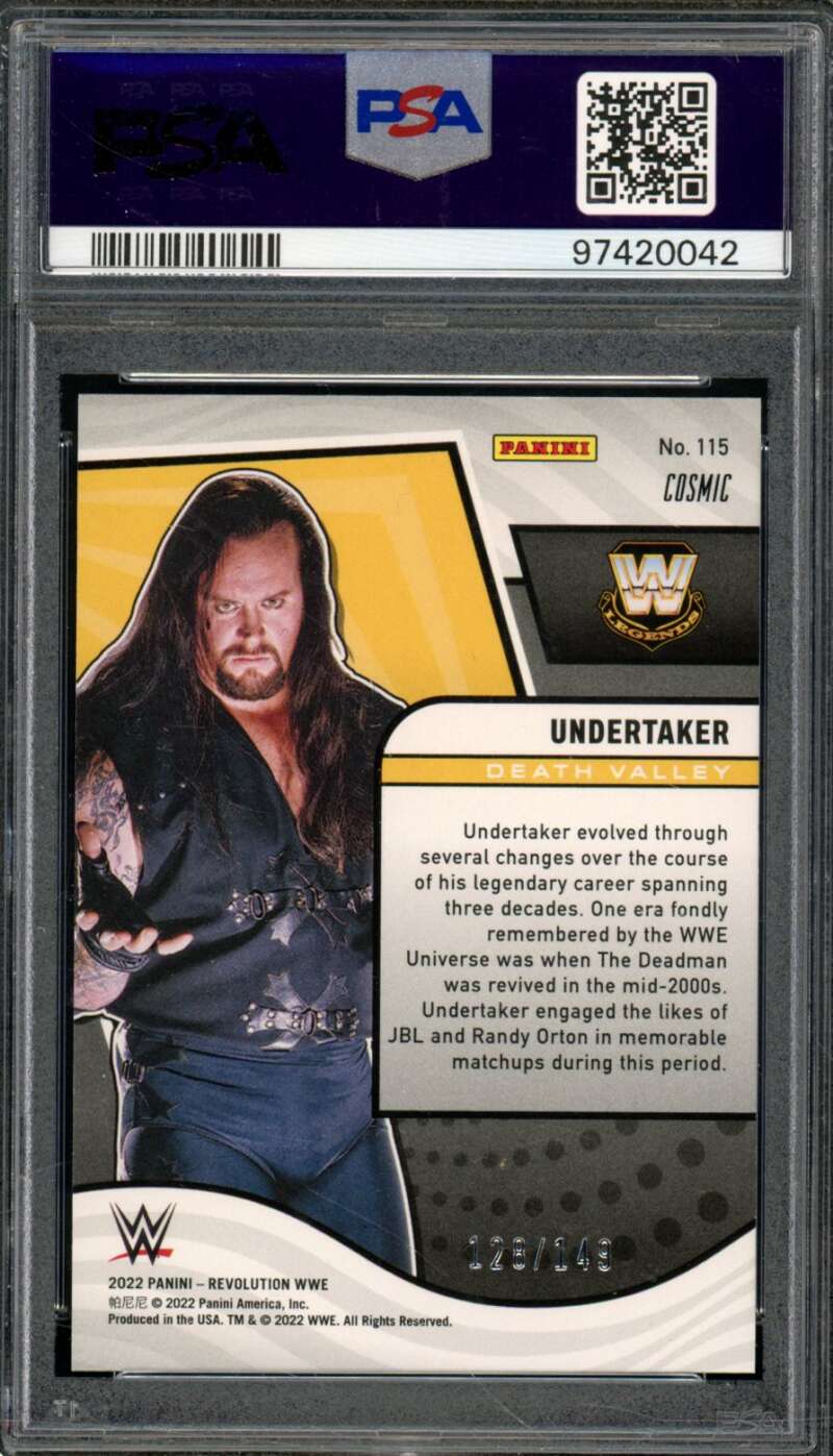 Undertaker Card 2022 Revolution WWE Cosmic (pop 3) #115 PSA 9 Image 2