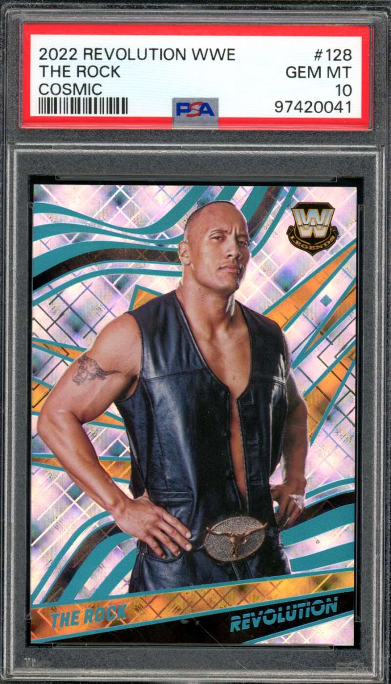 The Rock Card 2022 Revolution WWE Cosmic #128 (pop 8) PSA 10 Image 1