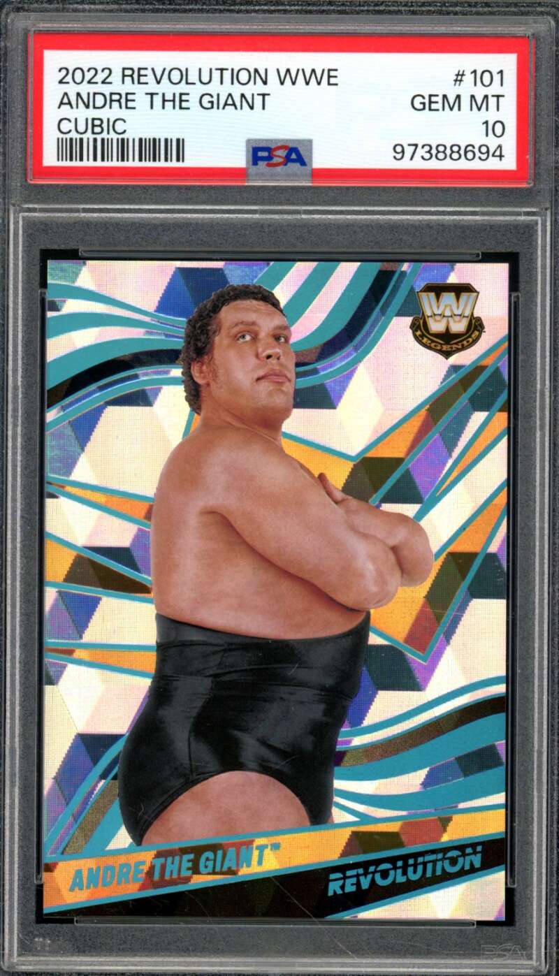 Andre The Giant Card 2022 Revolution WWE Cubic #101 (pop 2) PSA 10 Image 1