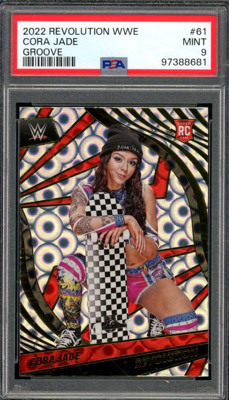 Cora Jade Rookie Card 2022-23 Revolution WWE Groove (pop 4) #61 PSA 9 Image 1