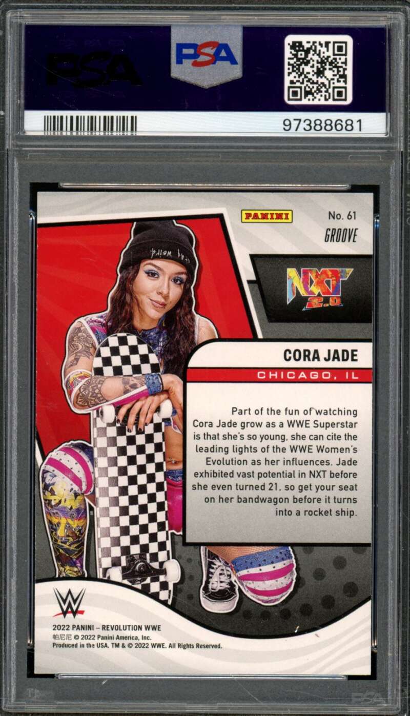 Cora Jade Rookie Card 2022-23 Revolution WWE Groove (pop 4) #61 PSA 9 Image 2