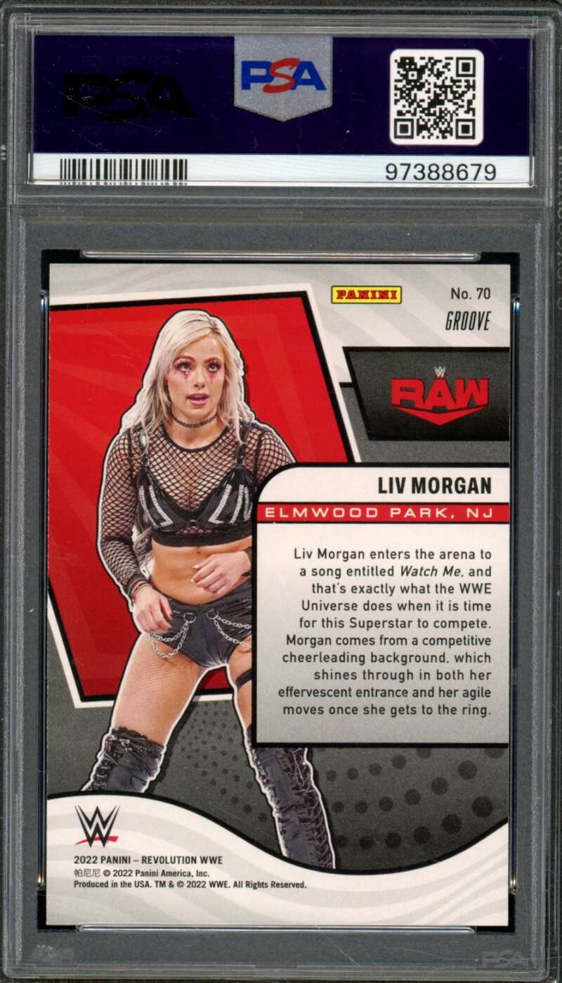 Liv Morgan Card 2022 Revolution WWE Groove (pop 1) #70 PSA 9 Image 2