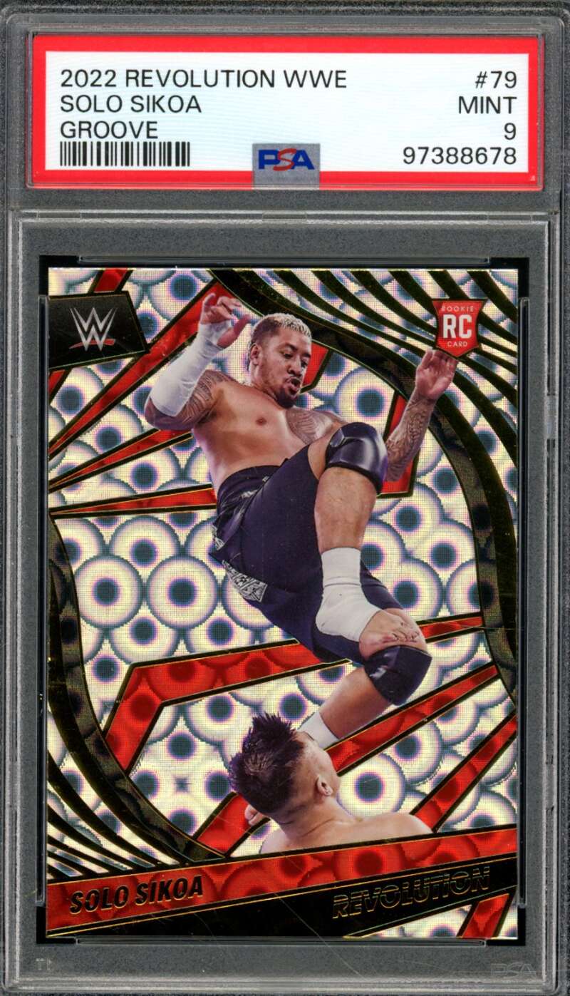 Solo Sikoa Rookie Card 2022 Revolution WWE Groove (pop 1) #79 PSA 9 Image 1