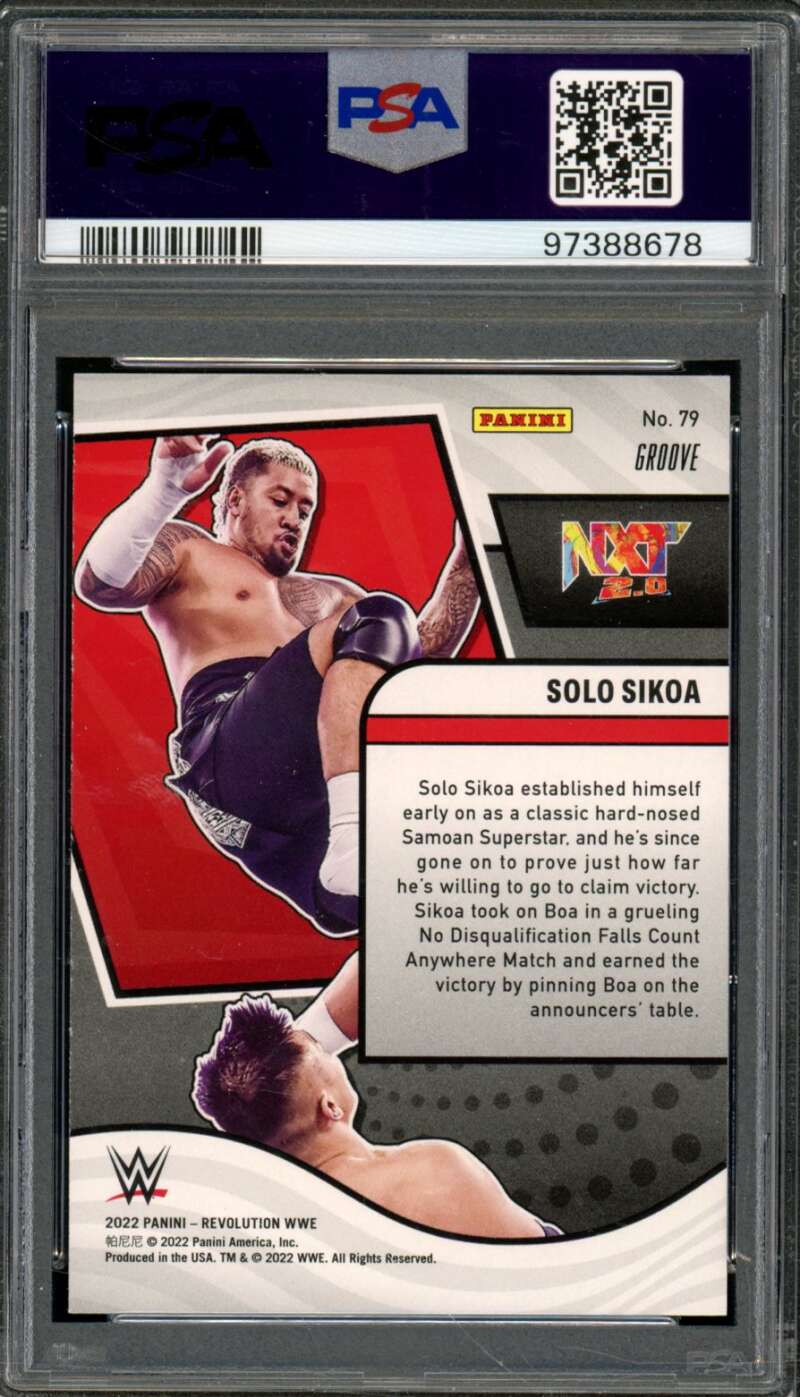 Solo Sikoa Rookie Card 2022 Revolution WWE Groove (pop 1) #79 PSA 9 Image 2