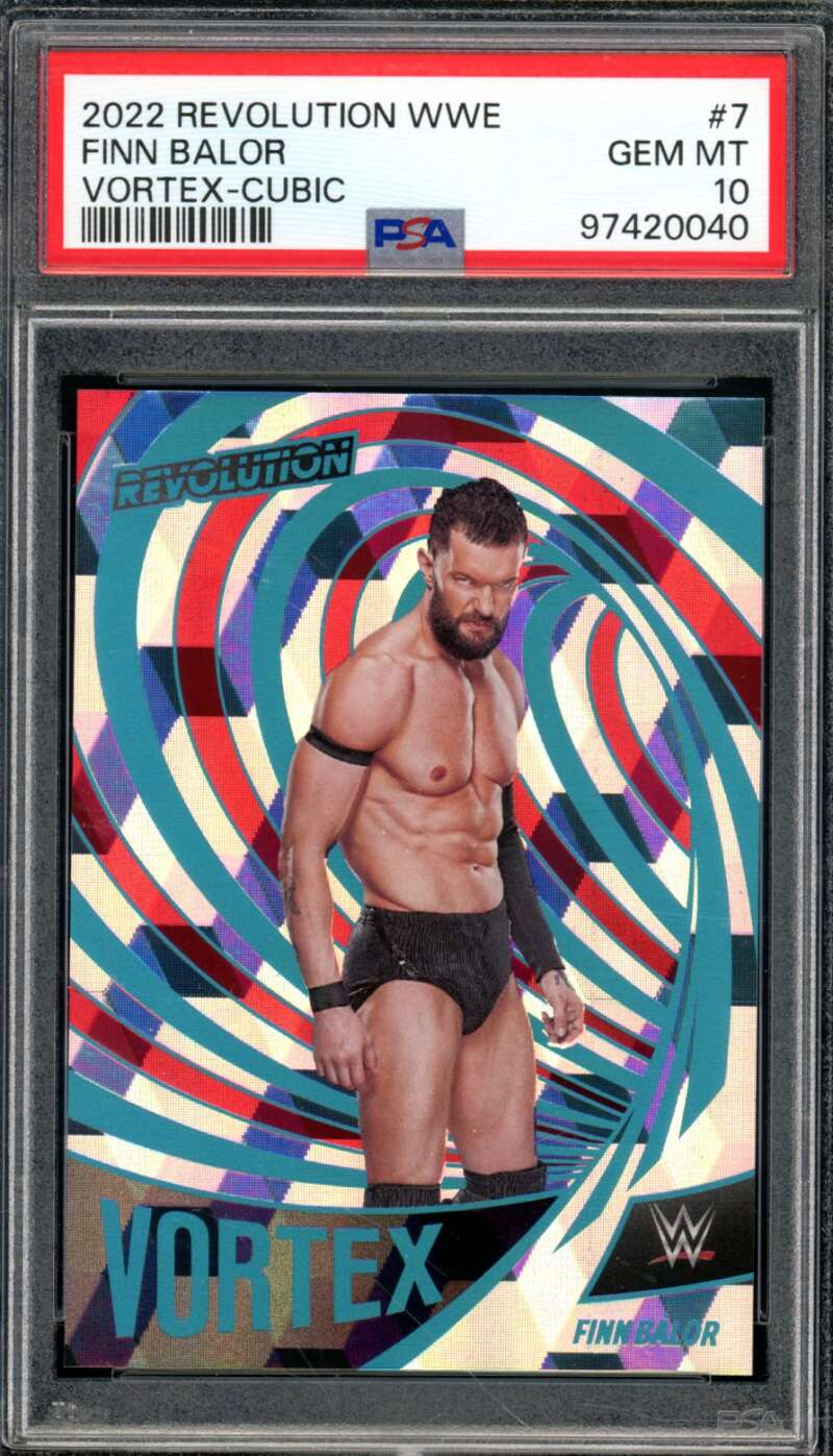 Finn Balor Card 2022 Revolution WWE Vortex-Cubic (pop 1) #7 PSA 10 Image 1