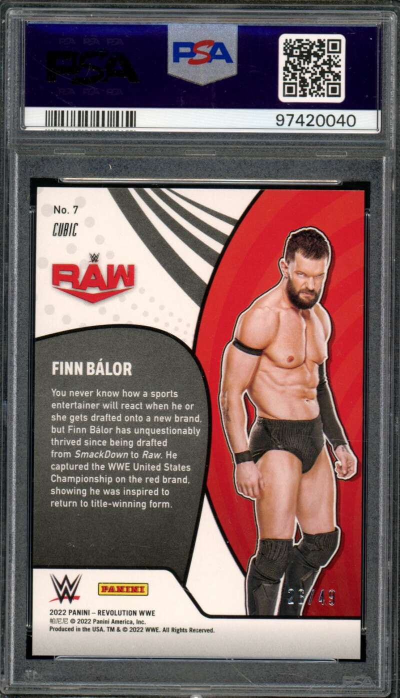 Finn Balor Card 2022 Revolution WWE Vortex-Cubic (pop 1) #7 PSA 10 Image 2