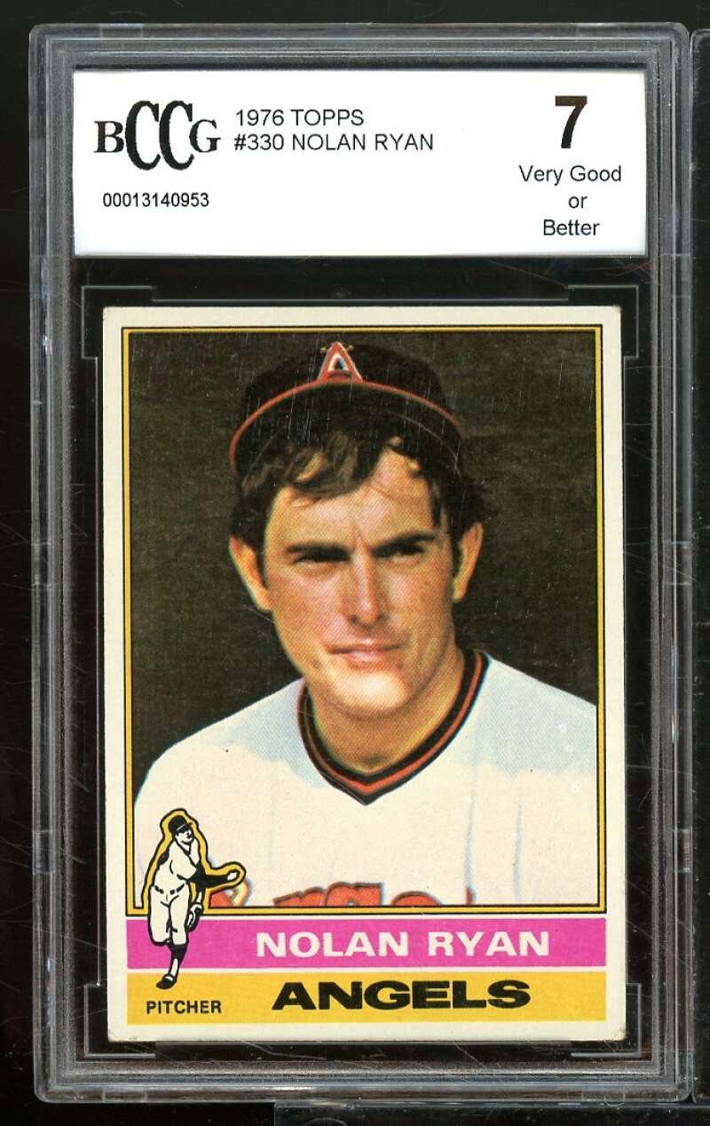 1976 Topps #330 Nolan Ryan Card BGS BCCG 7 Very Good+ Image 1