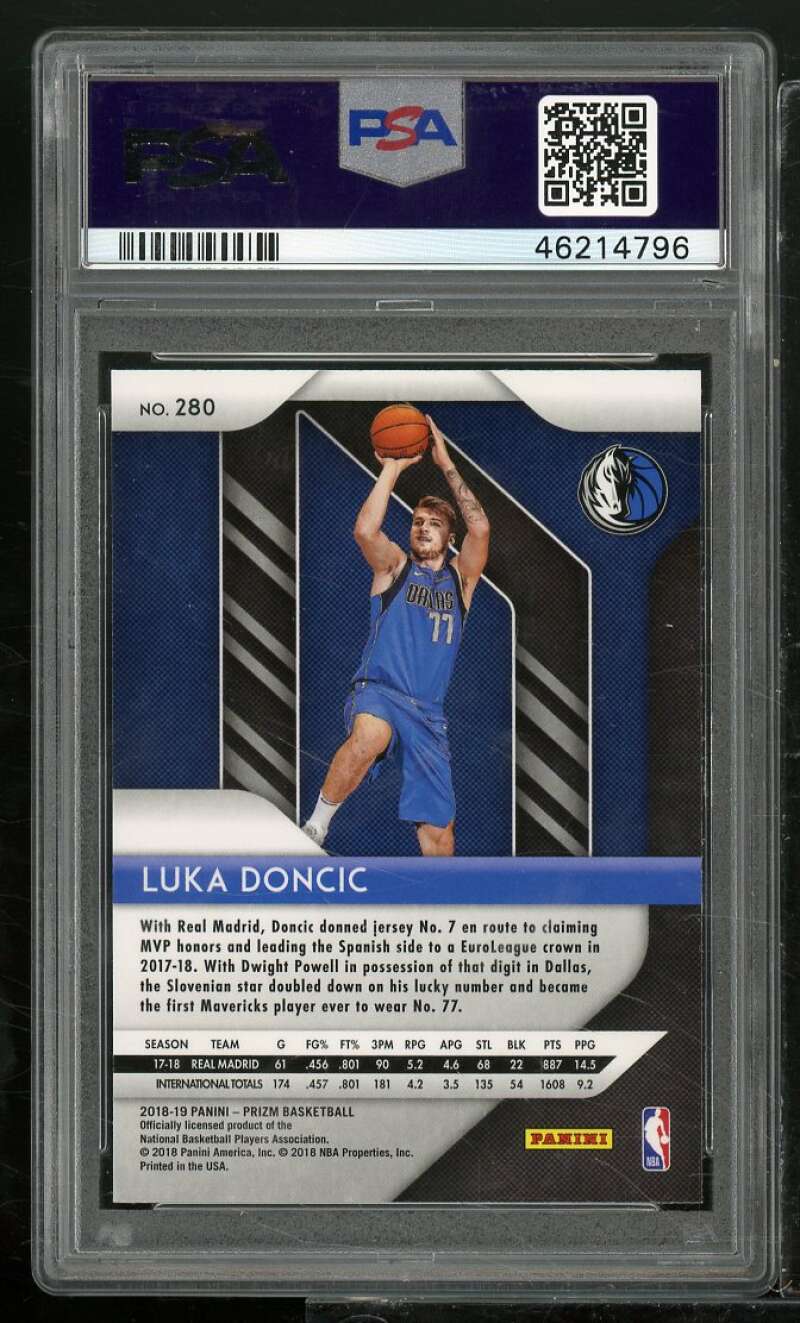 Luka Doncic Rookie Card 2018-19 Panini Prizm #280 PSA 10 Image 2