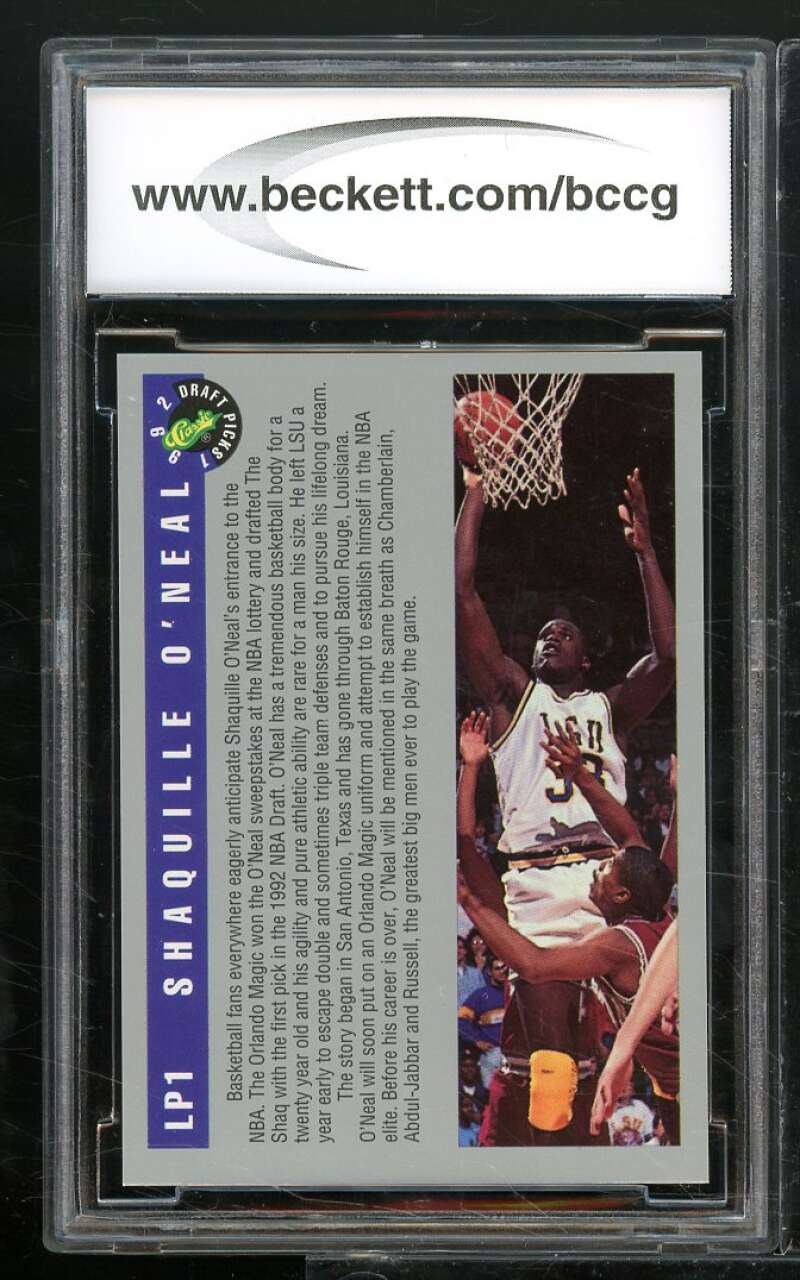 1992 Classic #LP1 Shaquille O'Neal Rookie Card BGS BCCG 10 Mint+ Image 2