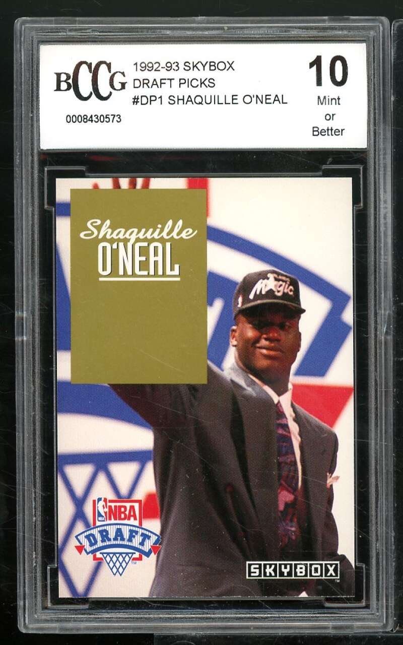 1992-93 SkyBox Draft Picks #DP1 Shaquille O'Neal Rookie Card BGS BCCG 10 Mint+ Image 1